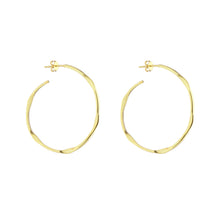 Irregular gold plated Medium hoops