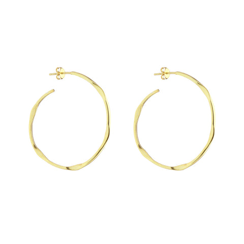 Irregular gold plated Medium hoops