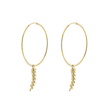 Leafy hoop earrings - gold