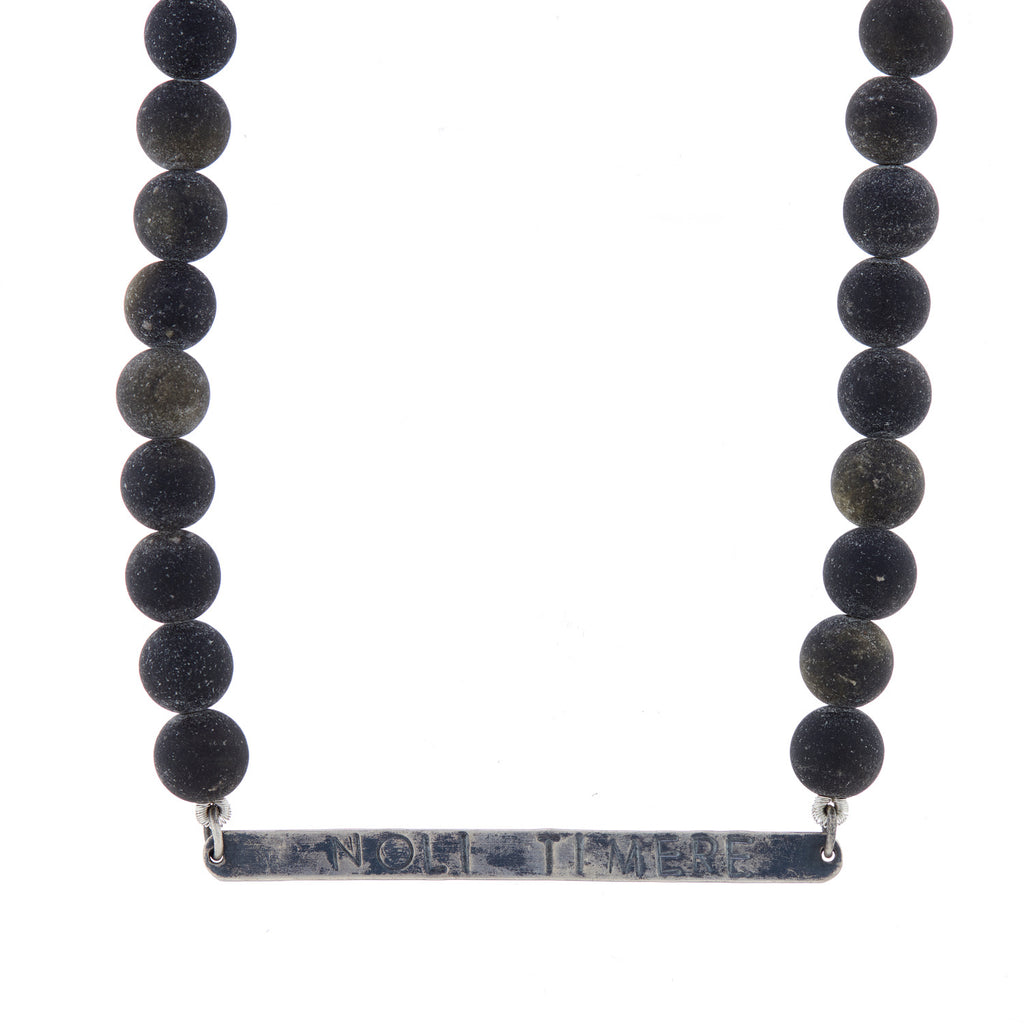 WDTS Noli Timere Obsidian Necklace