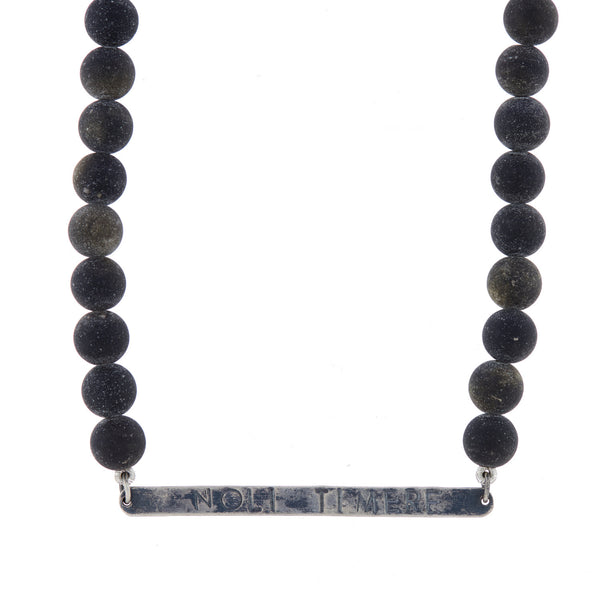 WDTS Noli Timere Obsidian Necklace