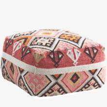 Madam Stoltz Handwoven Wool Pouf
