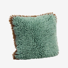 Madam Stolz Woolen cushion cover turquoise, caramel