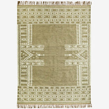 Madam Stoltz Handwoven wool rug Khaki