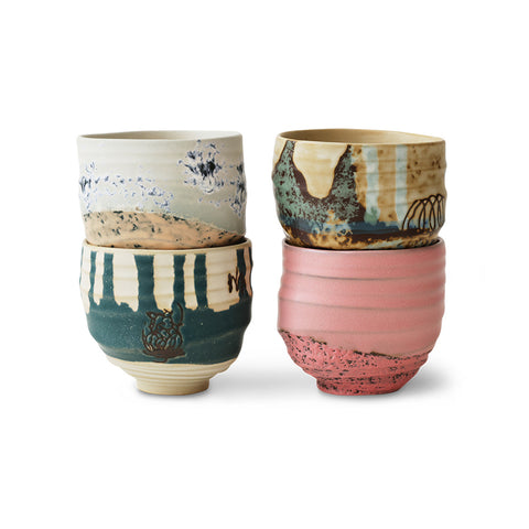 HK Living : Artist ceramics: coffee cups set of 4