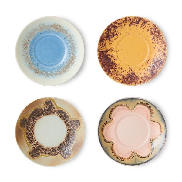 HK Living : 70s ceramics: saucers ocean (set of 4)
