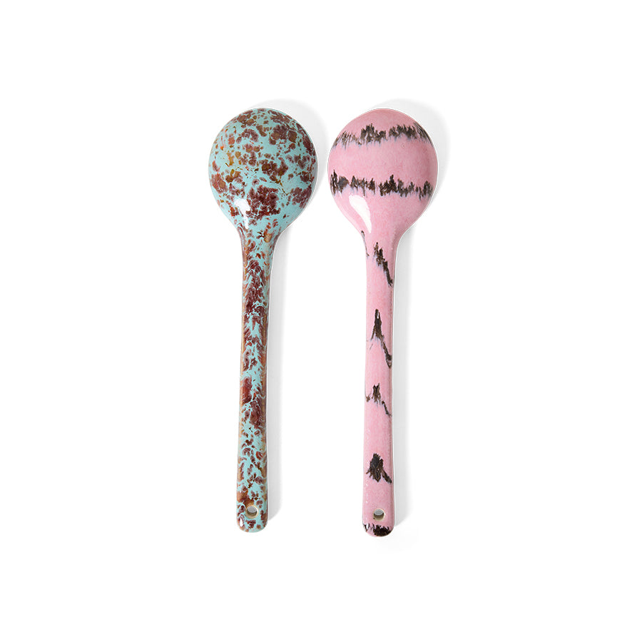 HKLiving 70s ceramics: spoons sprinke (set of 2)