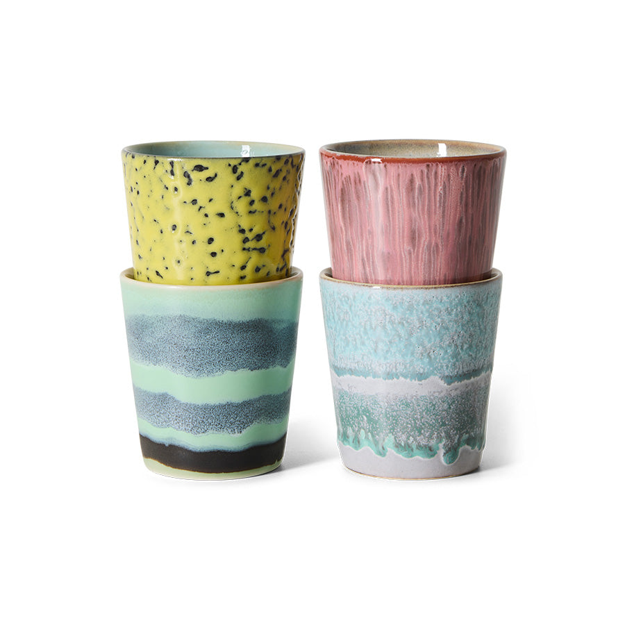HKLiving : 70s ceramics: coffee mugs artistic, set of 4