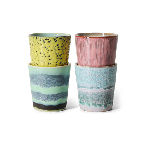 HKLiving : 70s ceramics: coffee mugs artistic, set of 4