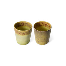 HK Living : 70s ceramics: Van Gogh coffee mugs sunflowers (set of 2)