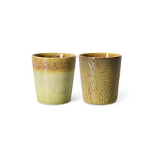 HK Living : 70s ceramics: Van Gogh coffee mugs sunflowers (set of 2)
