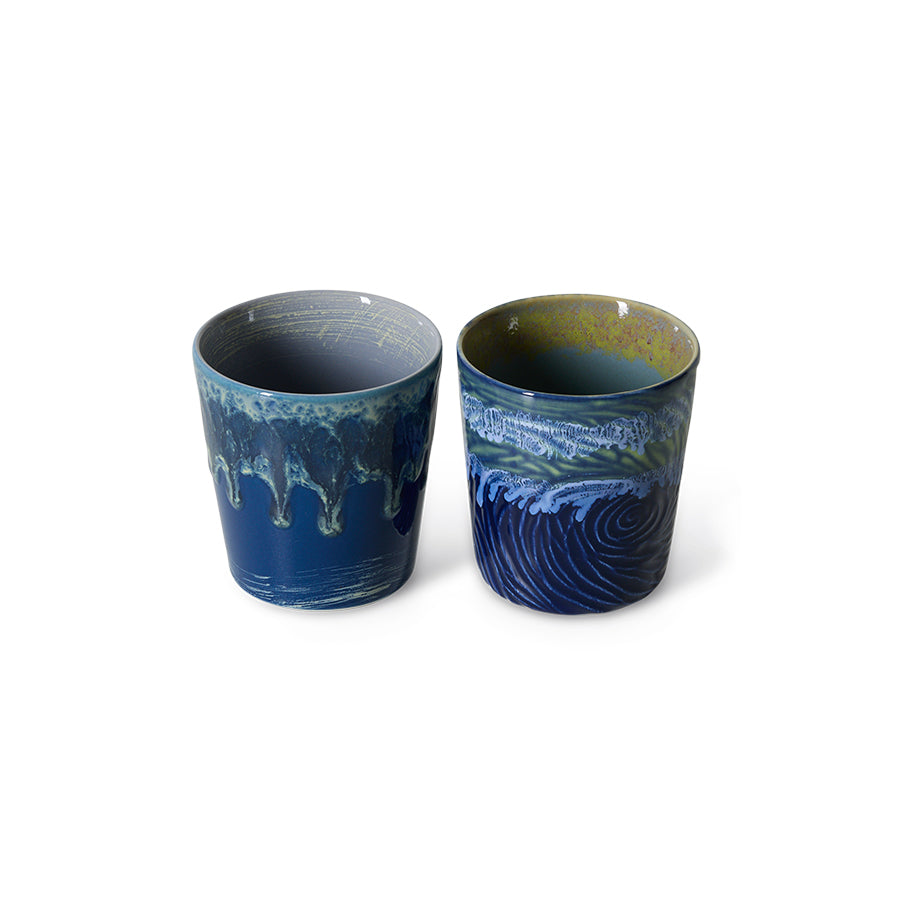 HK Living : 70s ceramics: Van Gogh coffee mugs (set of 2)