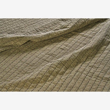 Quilted cotton bed cover Khaki and dark green 2 Sizes available