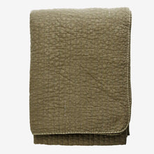 Quilted cotton bed cover Khaki and dark green 2 Sizes available