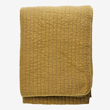 Quilted cotton bed cover Mustard gold and grey 2 sizes available