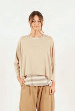MAMA B KIRA M AW26 JUMPER - NOTTE/ALPACA  (THIN STRIPE)
