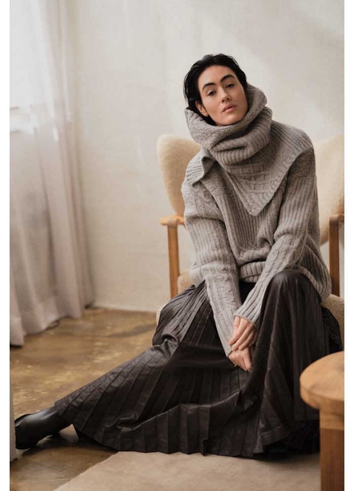 Rabens Saloner Patchwork knit sweater - Anli