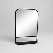 Lucas Wall mirror with mini shelf black