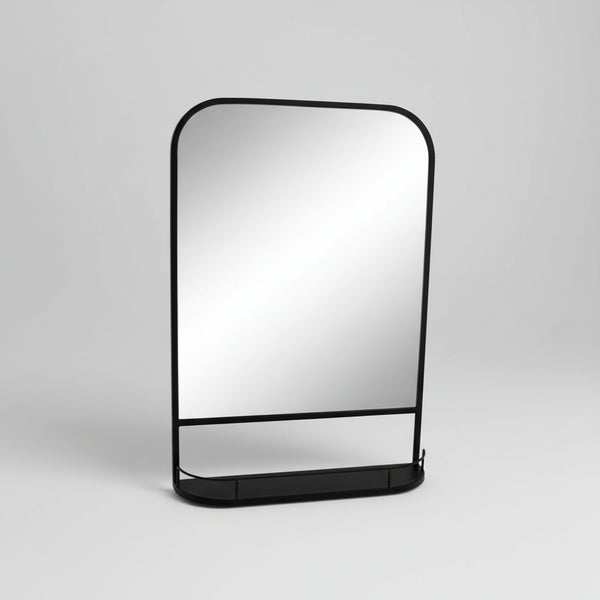 Lucas Wall mirror with mini shelf black