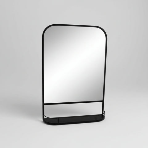 Lucas Wall mirror with mini shelf black