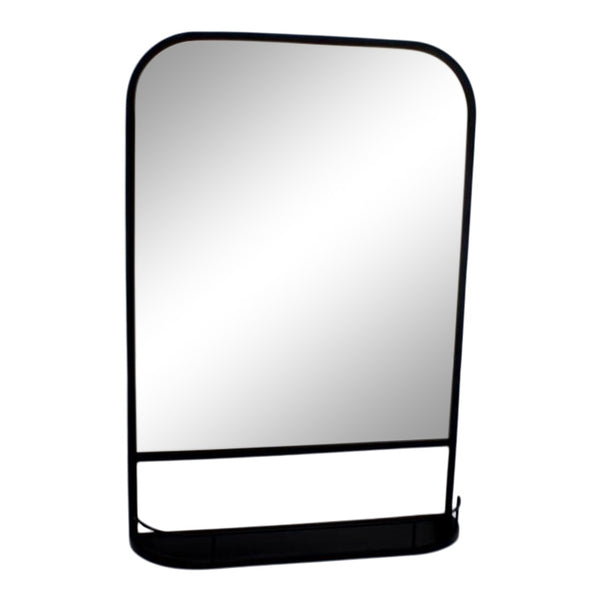 Lucas Wall mirror with mini shelf black