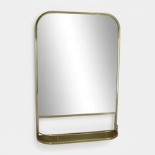 Lucas Wall mirror w/mini shelf Brass Tone