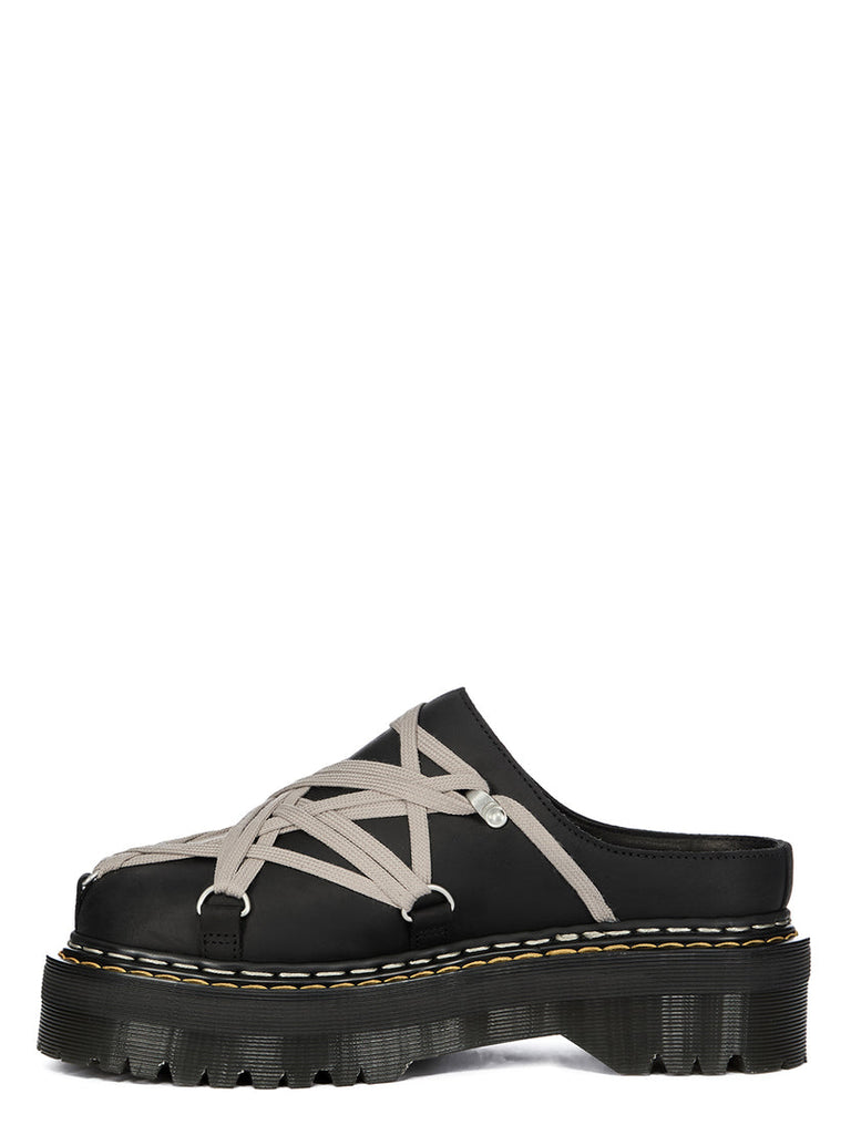 DR. MARTENS X RICK OWENS FW26 1460 QUAD MEGALACE® MULE IN BLACK
