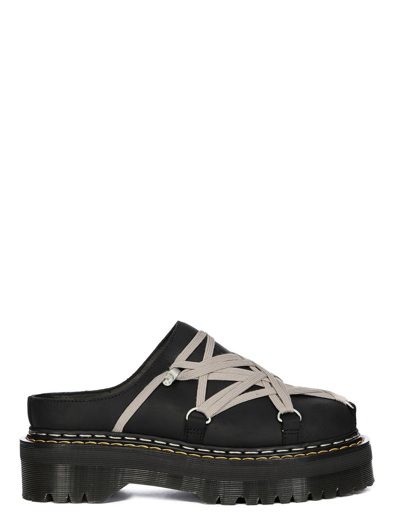 DR. MARTENS X RICK OWENS FW26 1460 QUAD MEGALACE® MULE IN BLACK