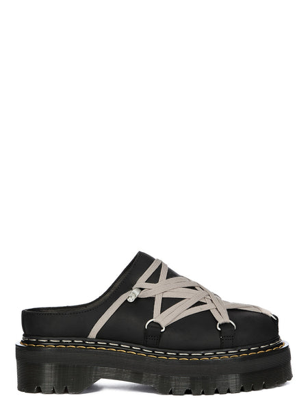 DR. MARTENS X RICK OWENS FW26 1460 QUAD MEGALACE® MULE IN BLACK