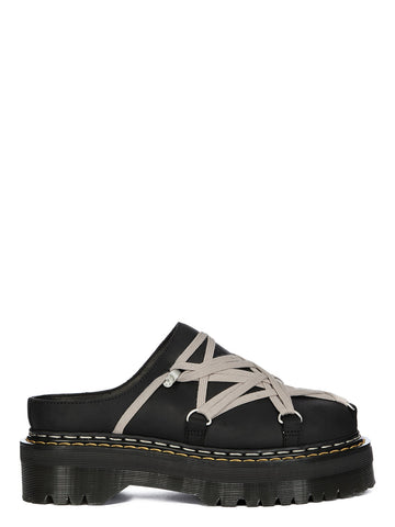 DR. MARTENS X RICK OWENS FW26 1460 QUAD MEGALACE® MULE IN BLACK