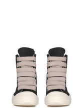 Rick Owens DRKSHDW FW26 TOWER JUMBOLACE SNEAKS IN BLACK/MILK/MILK 13OZ OVERDYED DENIM