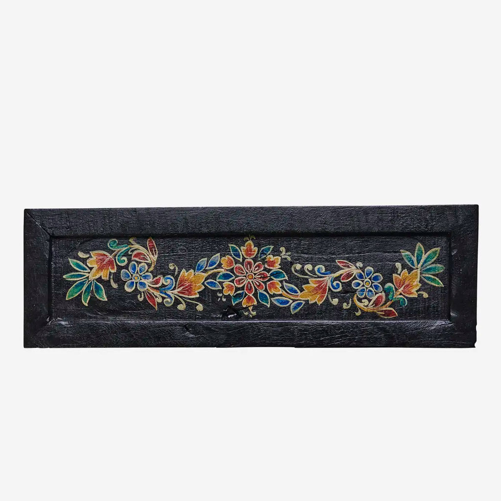 Madam Stoltz Hand painted recycled wooden tray - Small Black