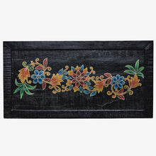 Madam Stoltz Hand painted recycled wooden tray - large black