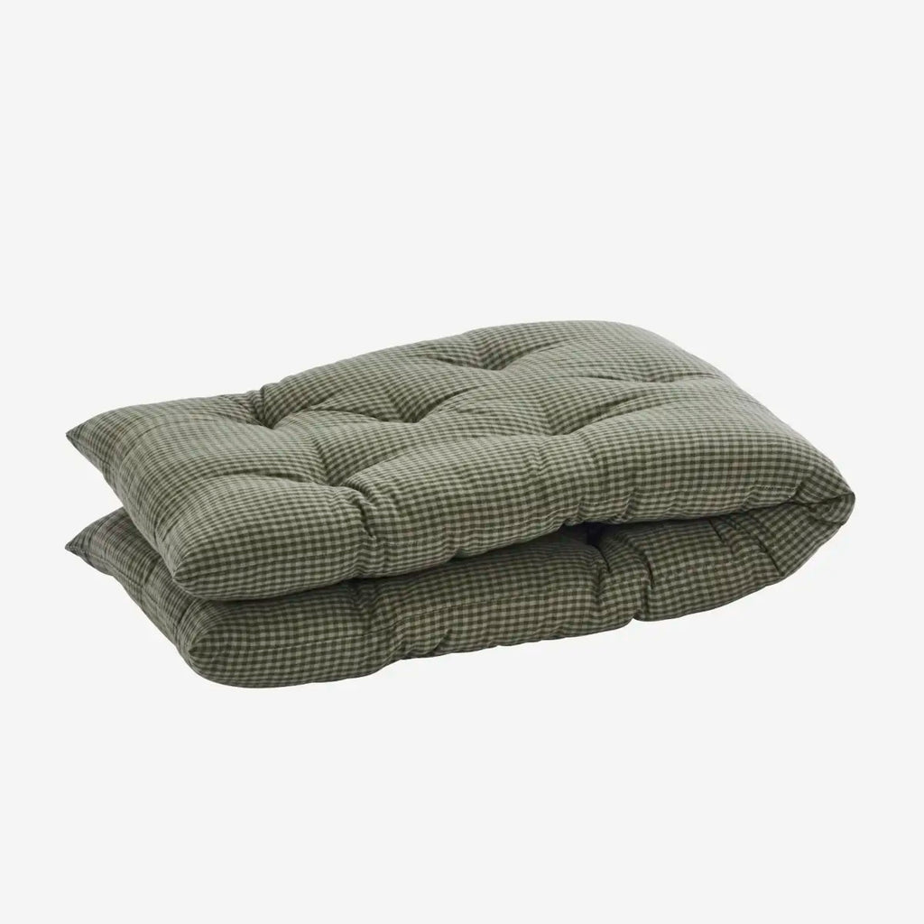 Madam Stolz CHECKED COTTON MATTRESS Dark Green