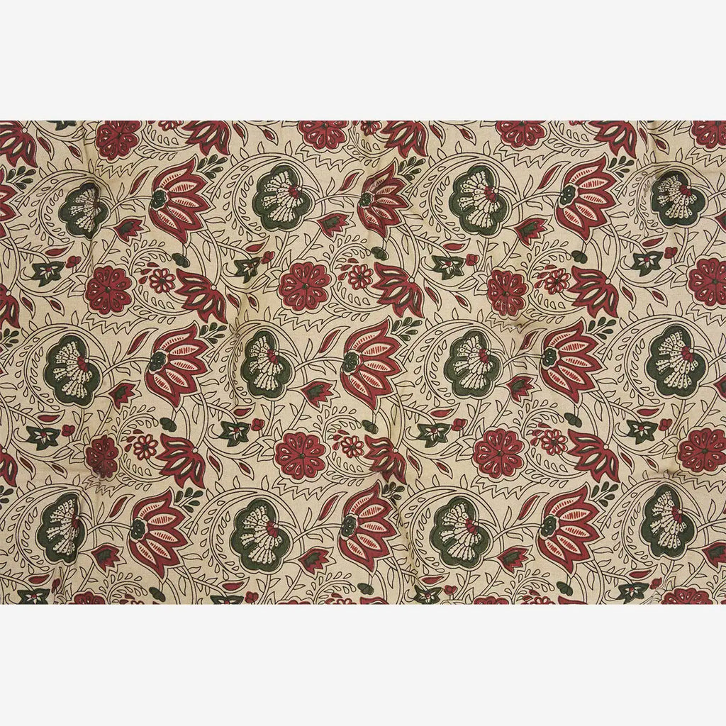 Printed cotton mattress Sand, dried tomato, green 45x125 cm