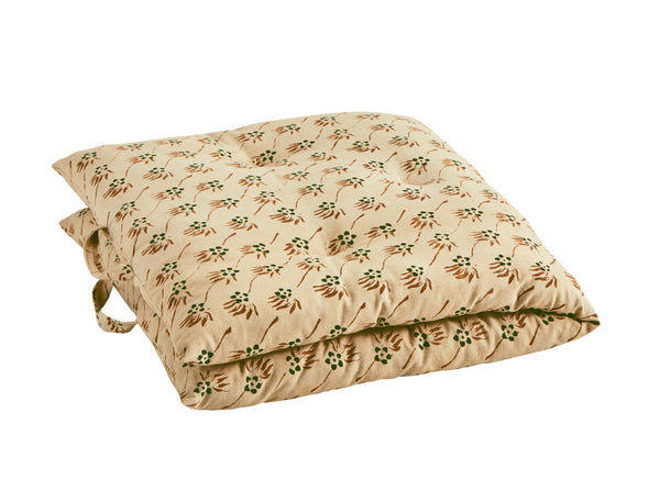 Madam Stoltz Double Sided Printed Cotton Mattress Ecru, sienna, green