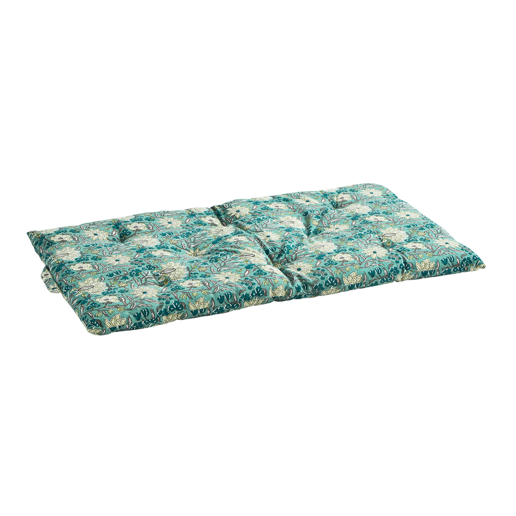 Madam Stoltz Printed Cotton Mattress 60cm x 100cm Pool green grey white