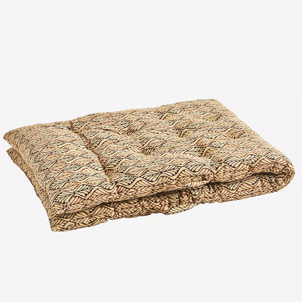 Madam Stoltz Printed Mattress Cover Beige, sienna, coffee