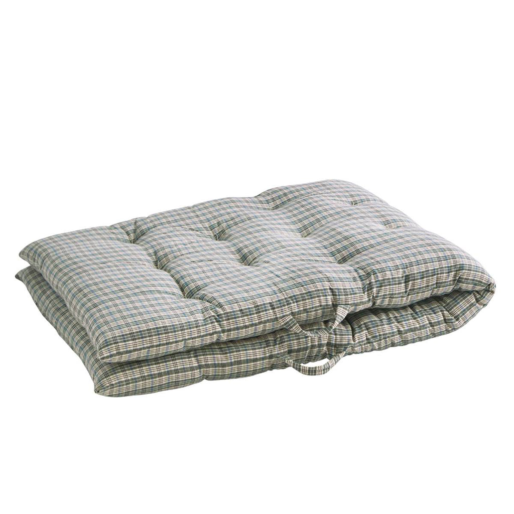 Madam Stoltz Printed Cotton Mattress 70cm x 180cm stone blue, off white, bordeaux