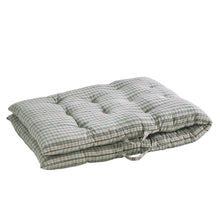 Madam Stoltz Printed Cotton Mattress 70cm x 180cm stone blue, off white, bordeaux