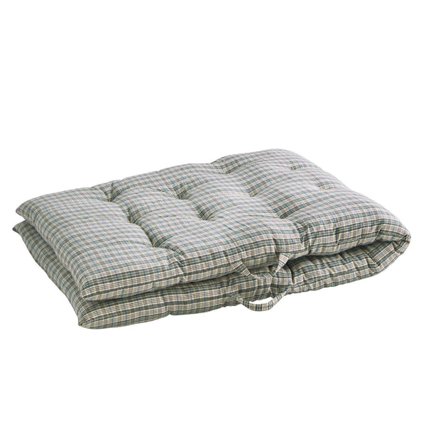 Madam Stoltz Printed Cotton Mattress 70cm x 180cm stone blue, off white, bordeaux
