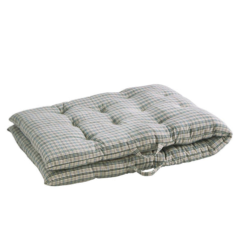 Madam Stoltz Printed Cotton Mattress 70cm x 180cm stone blue, off white, bordeaux