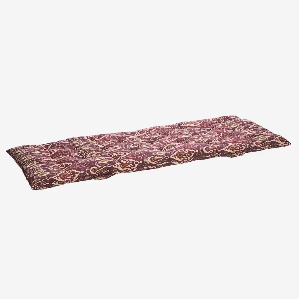 Madam Stoltz Printed Cotton Mattress -Fig, sand, pumpkin spice