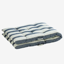 Madam Stoltz Striped Cotton Mattress Blue, white, grey 70x180 cm