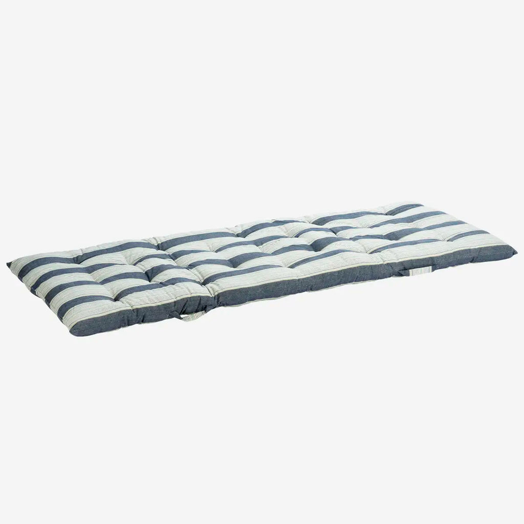 Madam Stoltz Striped Cotton Mattress Blue, white, grey 70x180 cm