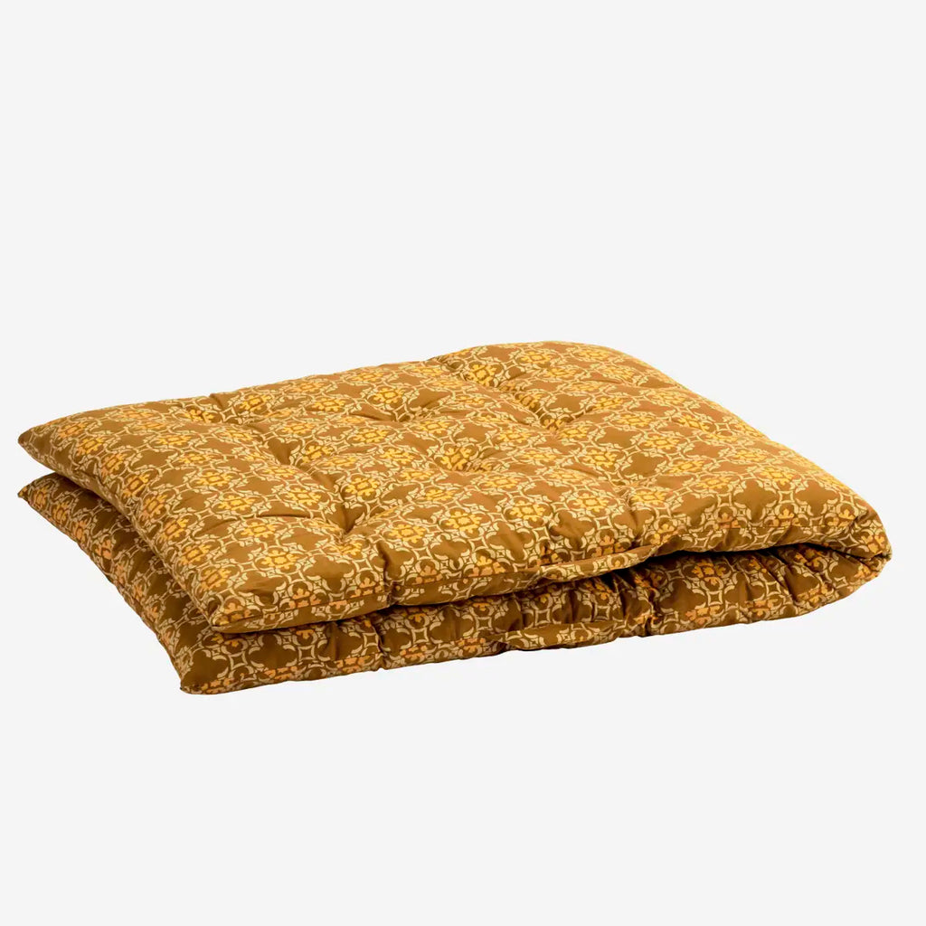 Madam Stolz Printed cotton mattress Mustard, beige, orange