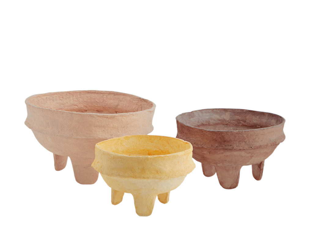 Handmade Paper Pulp Bowls, Set of 3