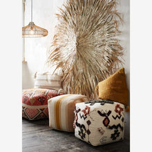 Madam Stoltz Handwoven Wool Pouf