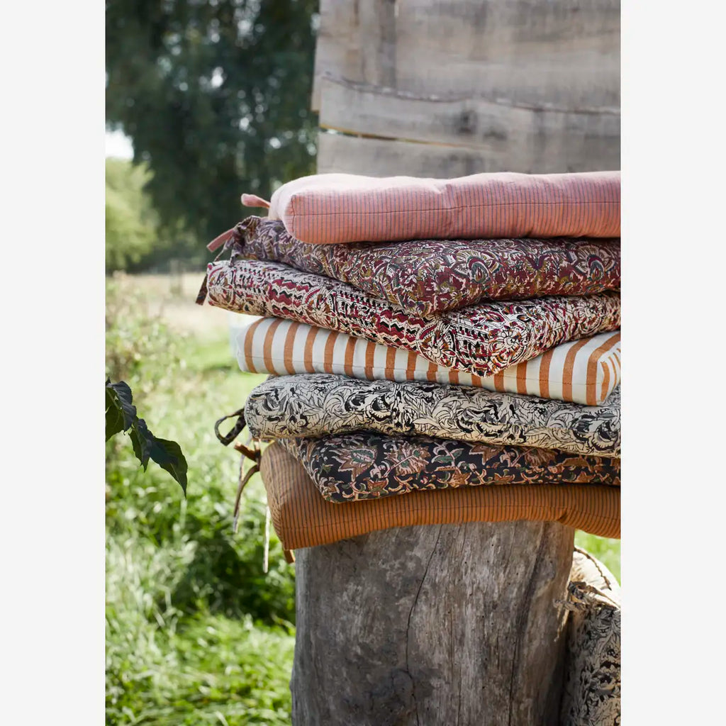 Madam Stolz Striped cotton chair pad