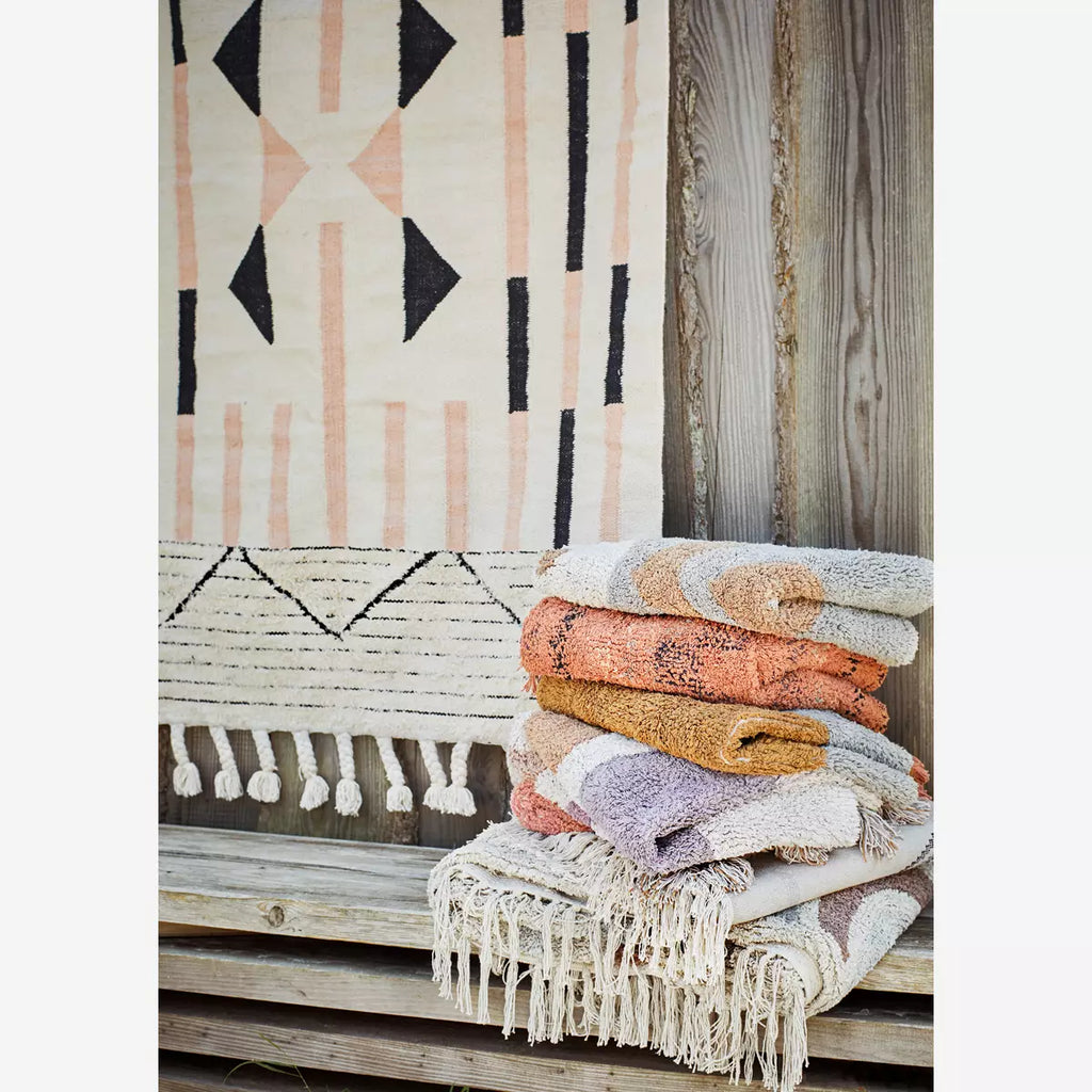 Tufted Cotton Runner w/Fringes